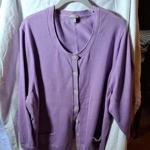 J. Jill Purple Cardigan Cozy Knit Sweater (Can007)